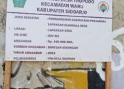Pembangunan Sarana Dan Prasarana Lapangan Olah Raga Desa Tropodo . Diduga Berpotensi Masalah Hukum