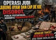 Operasi Judi Sabung Ayam dan Cap Jie Kie Disorot, Publik Pertanyakan Minimnya Penangkapan Pelaku
