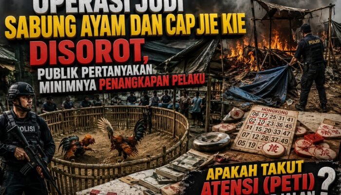 Operasi Judi Sabung Ayam dan Cap Jie Kie Disorot, Publik Pertanyakan Minimnya Penangkapan Pelaku