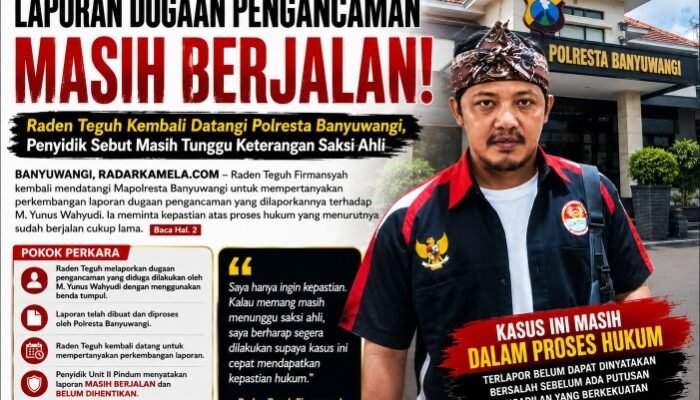Raden Teguh Kembali Datangi Polresta Banyuwangi, Penyidik Sebut Masih Tunggu Saksi Ahli