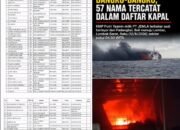 KMP Putri Yasmin Terbakar di Perairan Bangko-Bangko, 57 Nama Tercatat dalam Daftar Kapal
