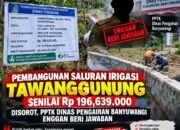 Pembangunan Saluran Irigasi Tawanggunung Senilai Rp 196,639.000 Disorot, PPTK Dinas Pengairan Banyuwangi Enggan Beri Jawaban
