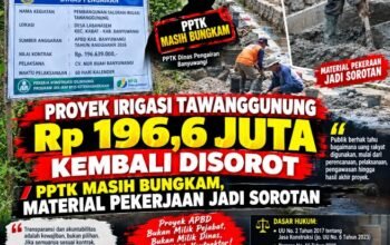 Proyek Irigasi Tawanggunung Rp 196,6 Juta Kembali Disorot, Pekerja Diduga Minim K3 dan Pencampuran Material Dilakukan Manual — PPTK Masih Bungkam