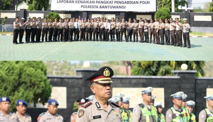 Dari KOMPOL ke AKBP, Imron Terima Kenaikan Pangkat Pengabdian di Polresta Banyuwangi 